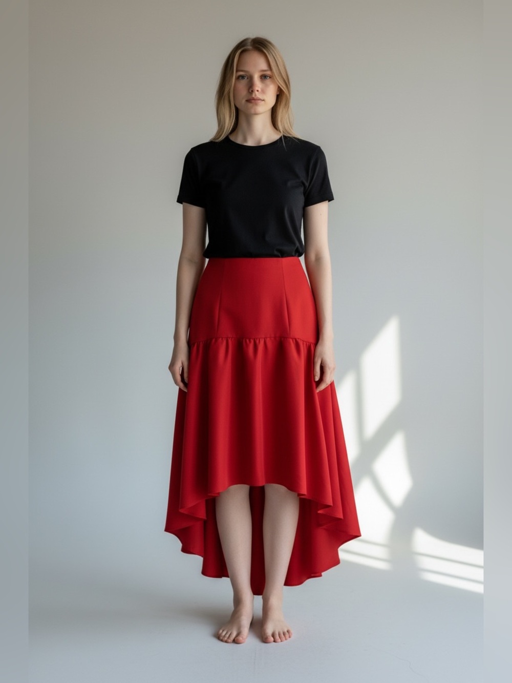 ASOS Women’s Red Midi high low Skirt Size 10